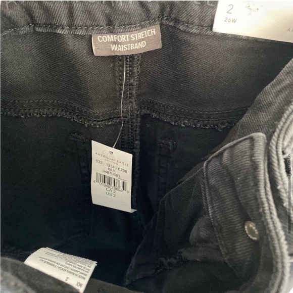 đť…şnew American Eagle Black Highest Rise Mom Shorts Waist Size 26 Distressed - Picture 7 of 10